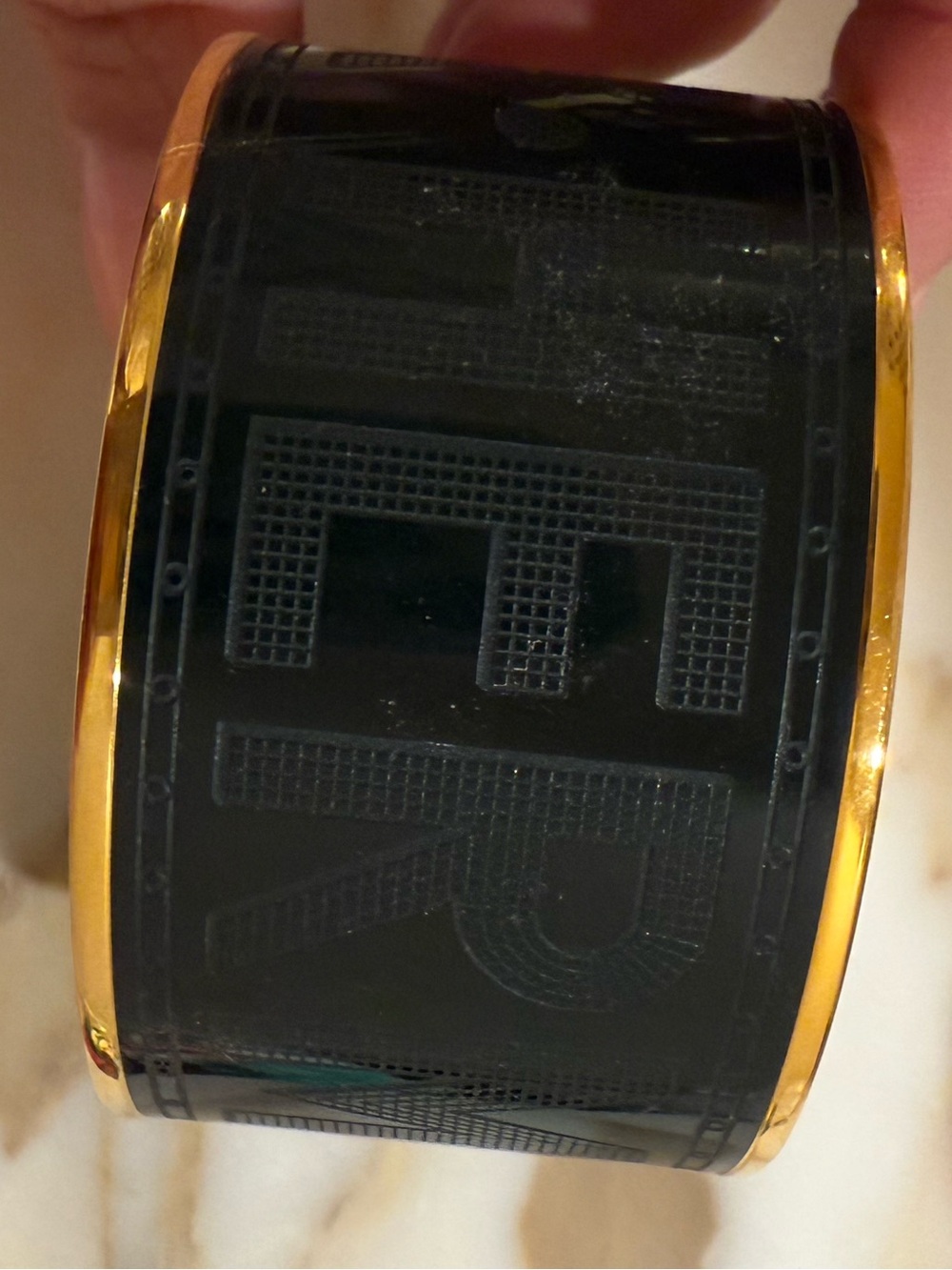 Hermes Black and Gold Smart Bracelet Band - Wearable Accessory authentic